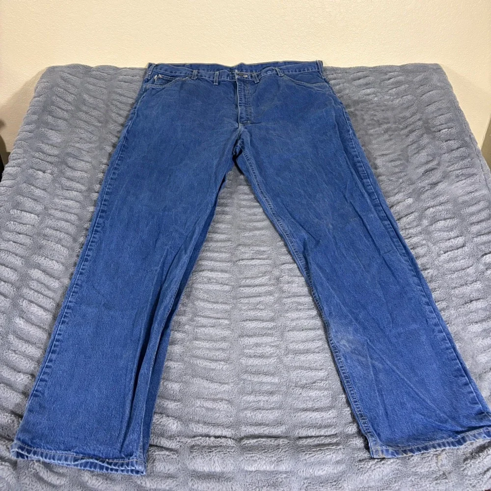 Carhartt FRB100 DNM Flame Resistant Blue Work Jeans Mens 44x34 Relaxed Fit FR